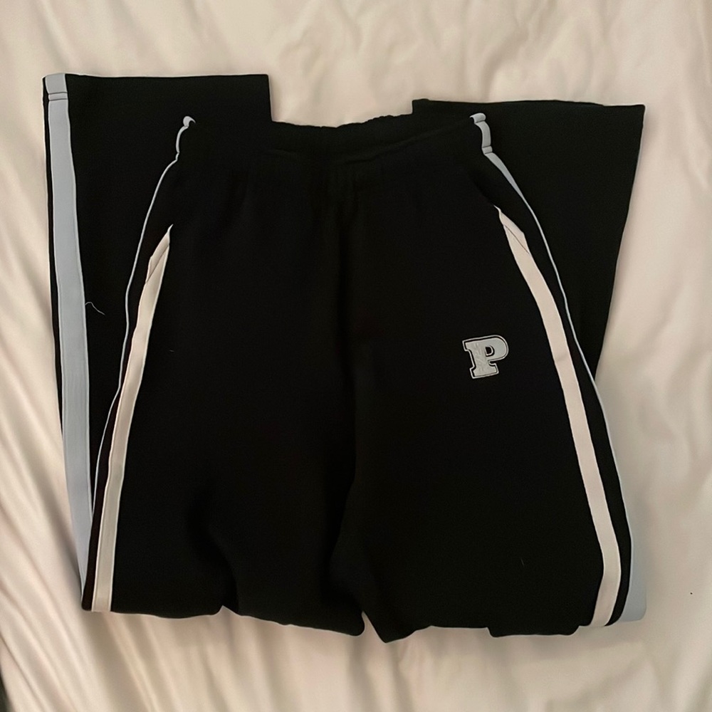 PINK Striped Black Sweatpants